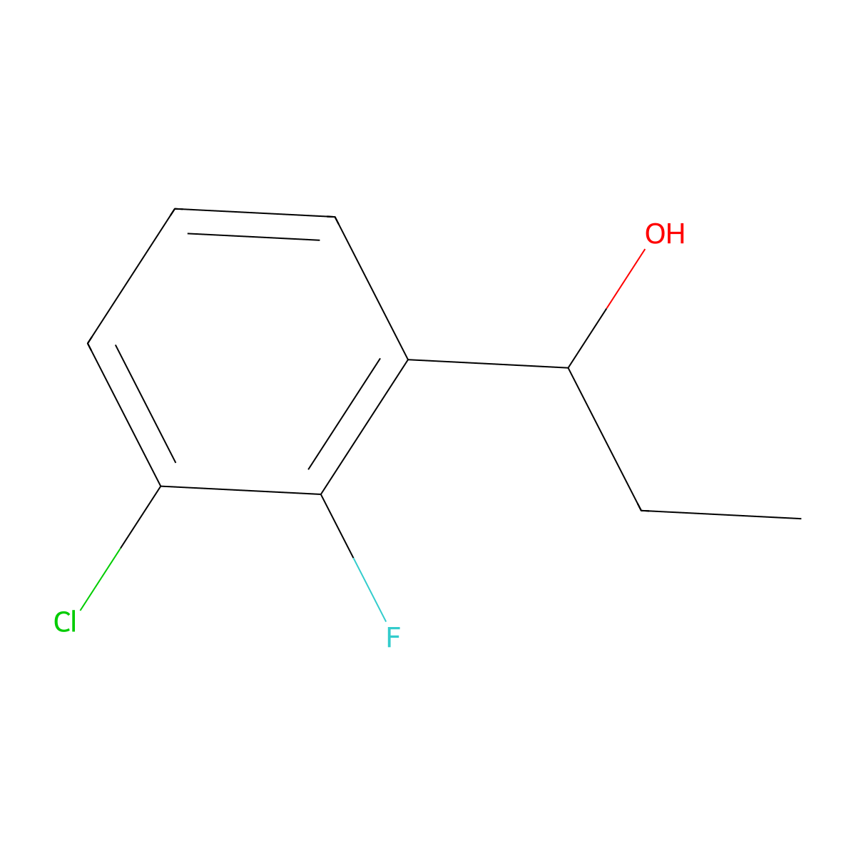 1-(3-Chloro-2-fluorophenyl)propan-1-ol molecular structure, CAS 1343664-57-2