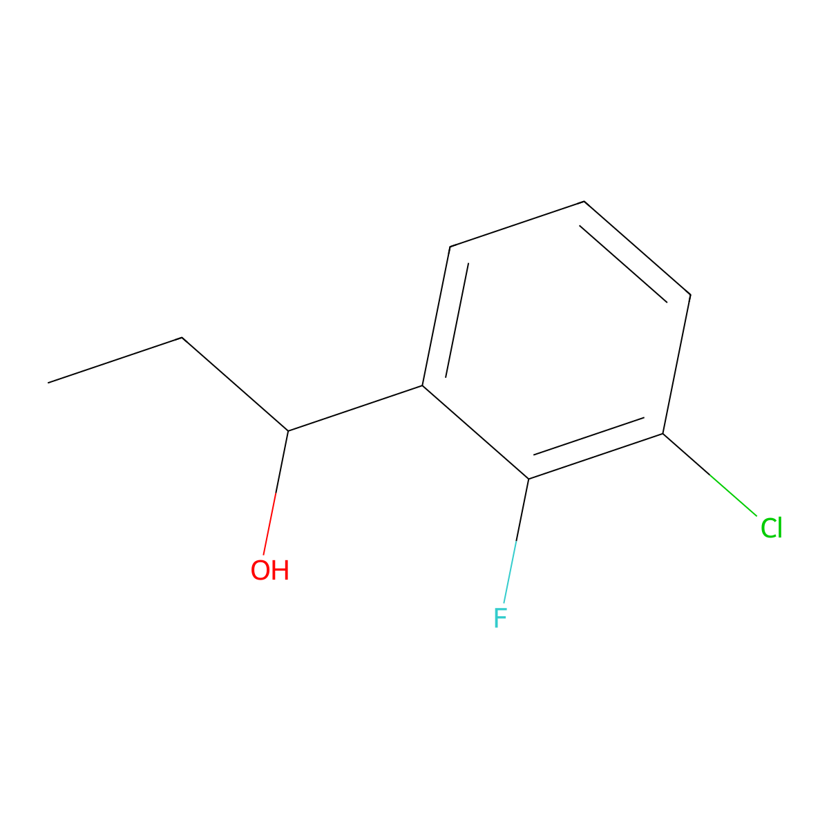 1-(3-Chloro-2-fluorophenyl)propan-1-ol molecular structure, CAS 1343664-57-2