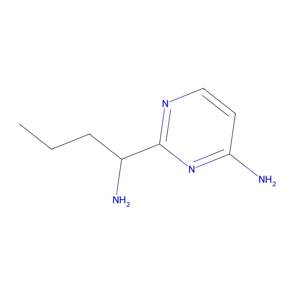 2-(1-Aminobutyl)pyrimidin-4-amine molecular structure, CAS 1343665-85-9