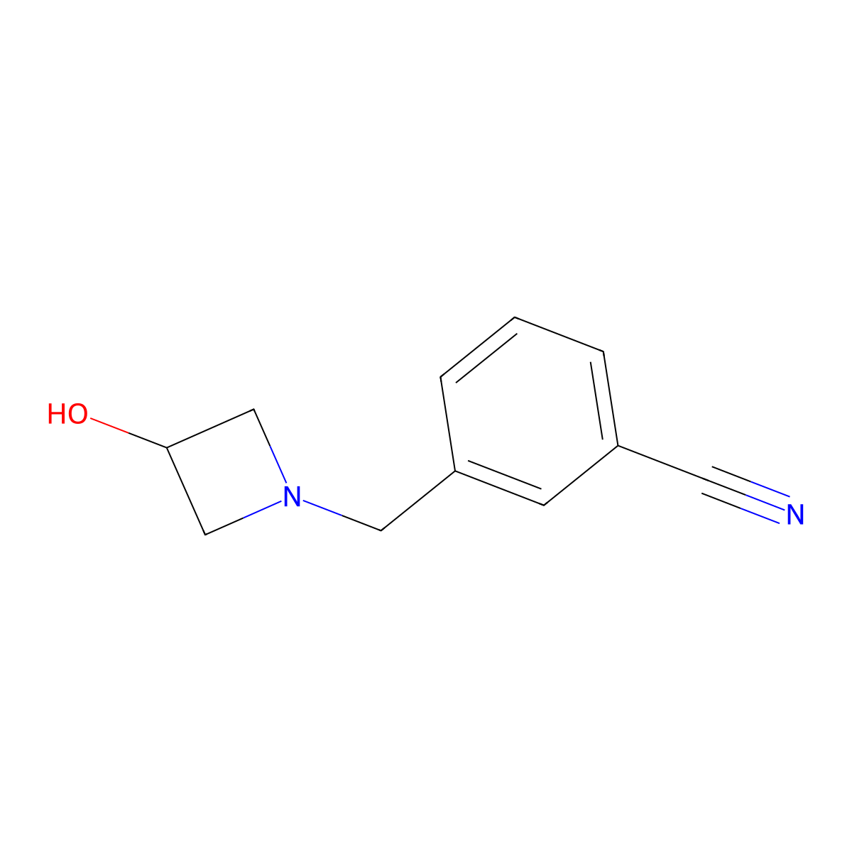 3-[(3-Hydroxyazetidin-1-yl)methyl]benzonitrile molecular structure, CAS 1343666-68-1