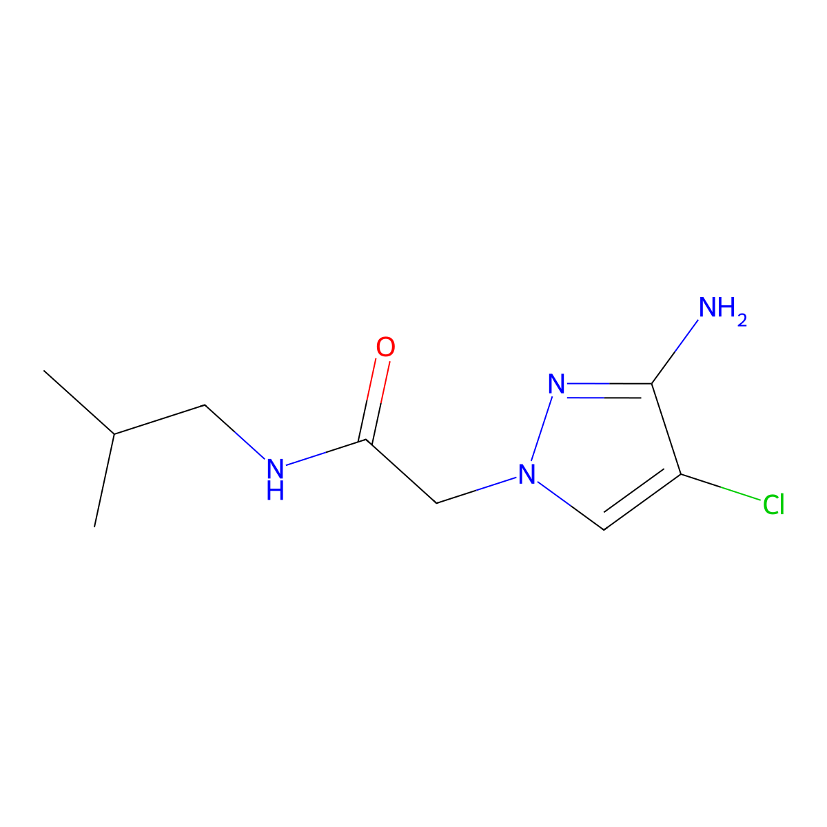 2-(3-Amino-4-chloro-1h-pyrazol-1-yl)-N-isobutylacetamide molecular structure, CAS 1343667-14-0