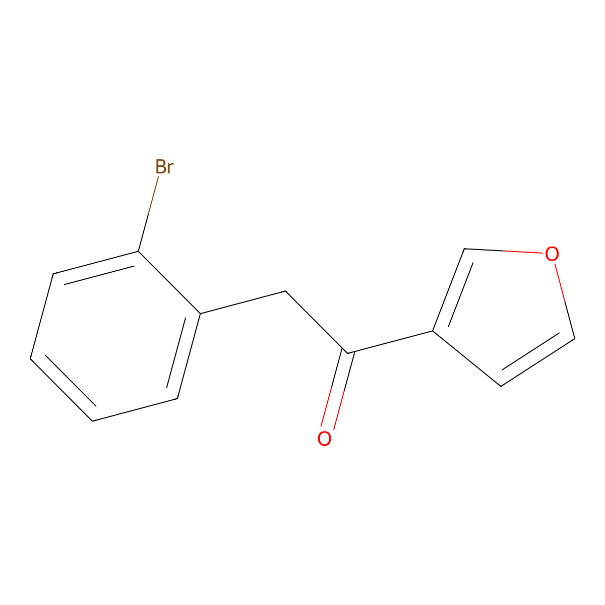 2-(2-Bromophenyl)-1-(furan-3-yl)ethan-1-one molecular structure, CAS 1343669-33-9
