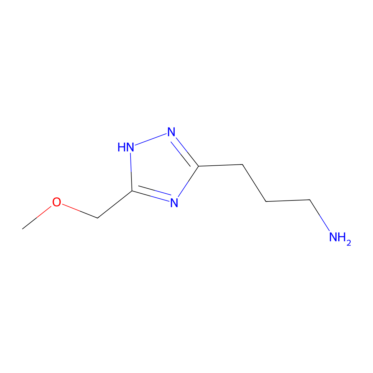 3-[5-(methoxymethyl)-4H-1,2,4-triazol-3-yl]propan-1-amine molecular structure, CAS 1343672-25-2