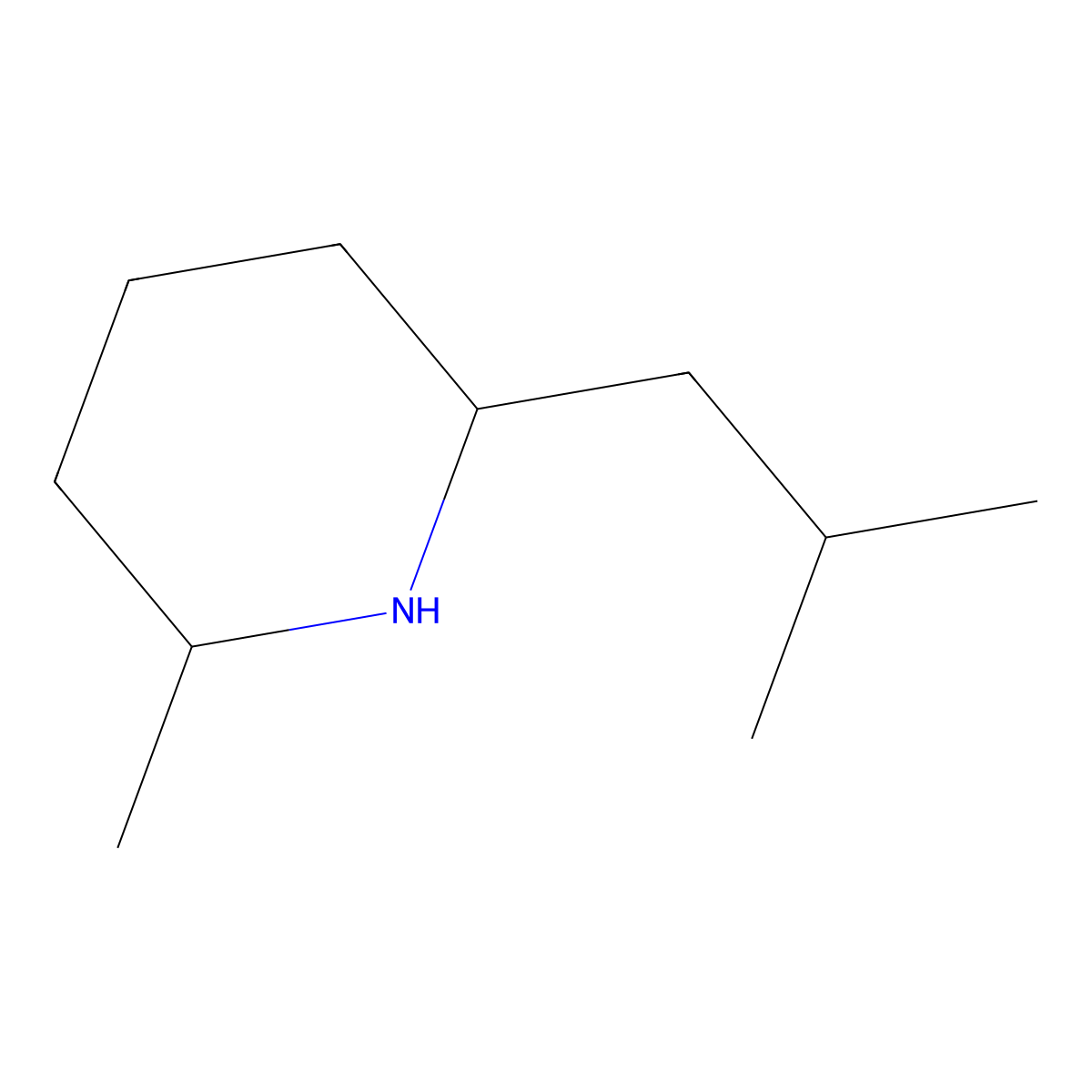 2-Methyl-6-(2-methylpropyl)piperidine molecular structure, CAS 1343672-60-5