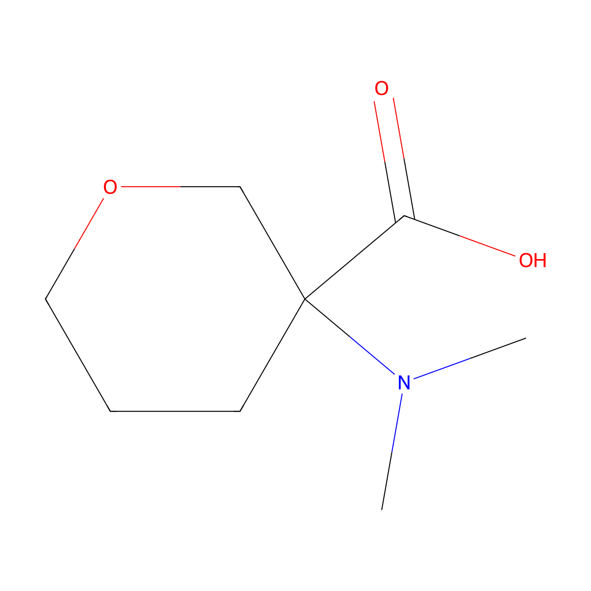 3-(Dimethylamino)oxane-3-carboxylic acid molecular structure, CAS 1343674-06-5