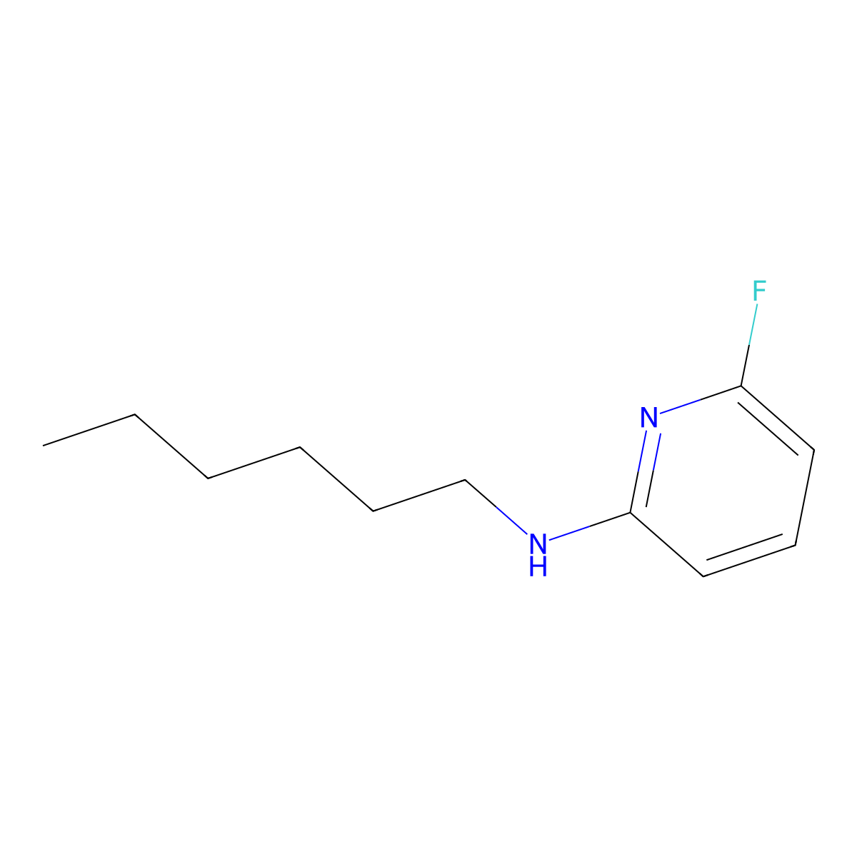6-fluoro-N-hexylpyridin-2-amine molecular structure, CAS 1343676-37-8
