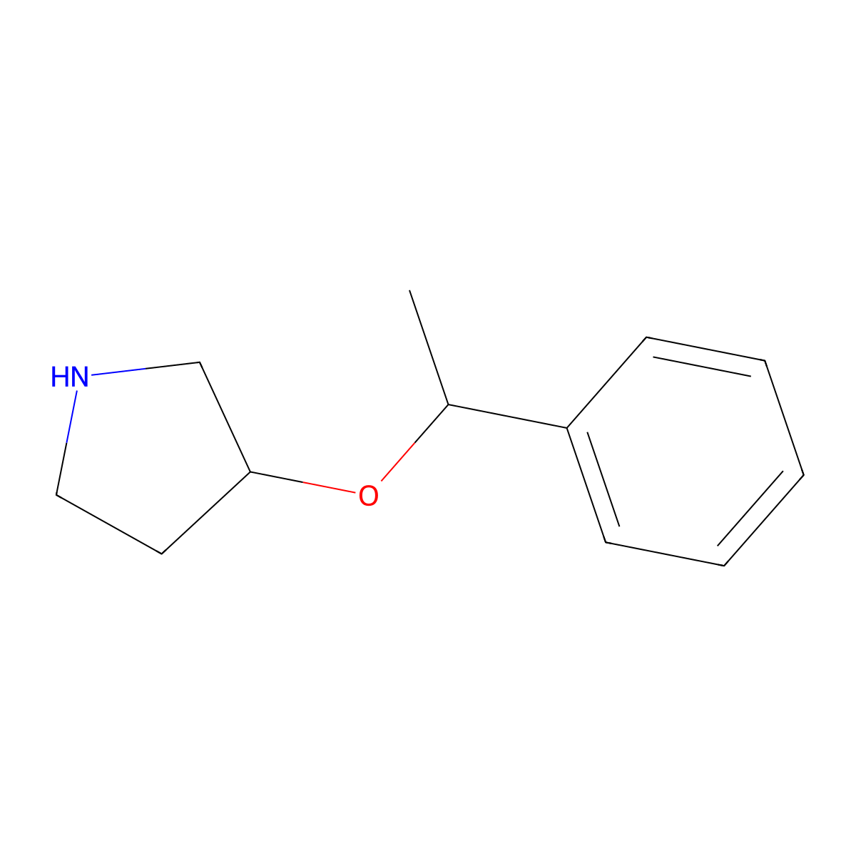 3-(1-Phenylethoxy)pyrrolidine molecular structure, CAS 1343676-70-9