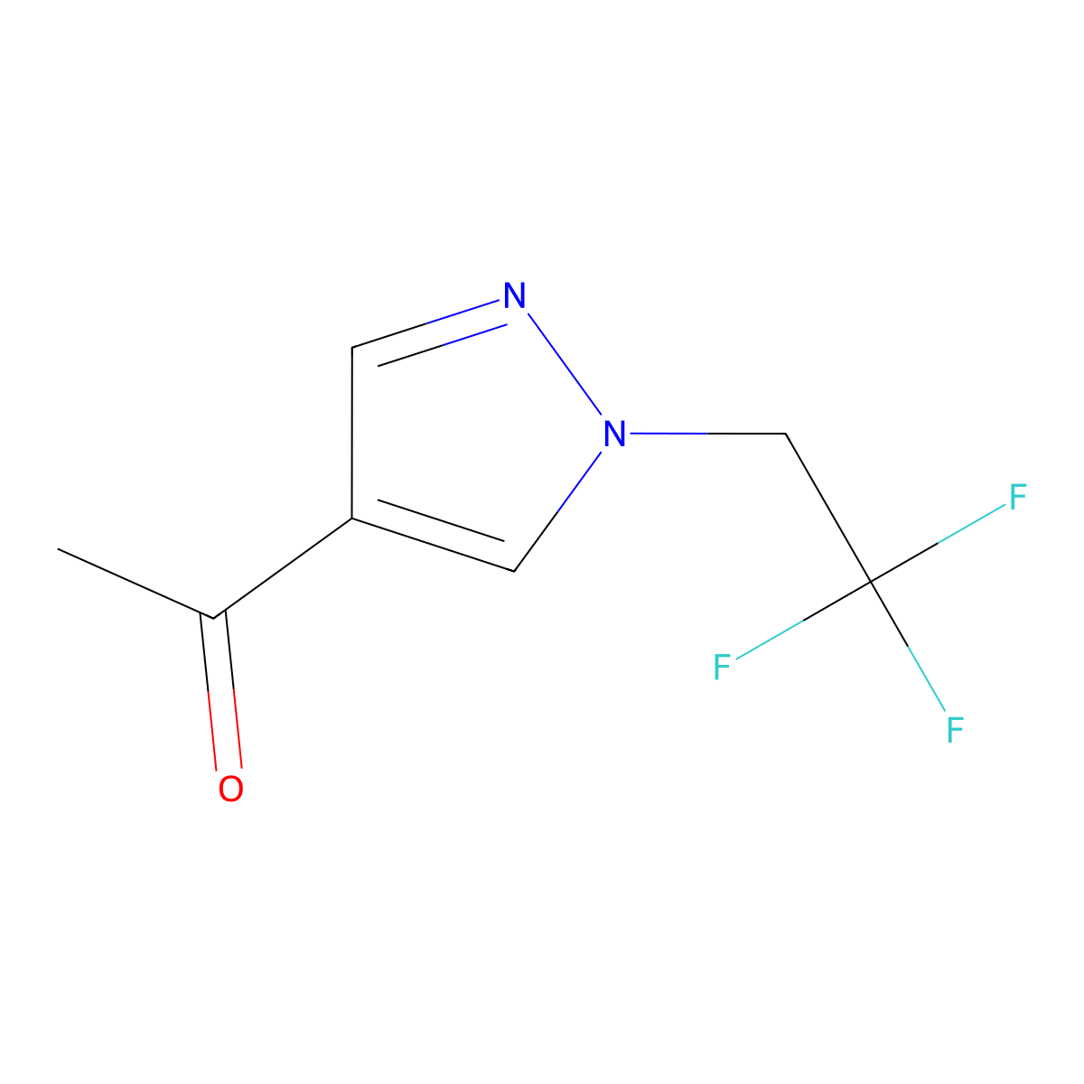 1-(1-(2,2,2-trifluoroethyl)-1H-pyrazol-4-yl)ethan-1-one molecular structure, CAS 1343677-86-0