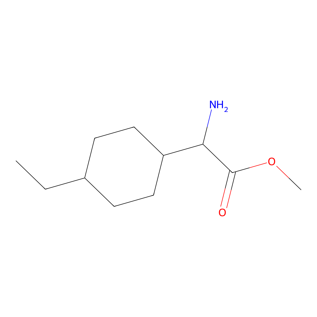 Methyl 2-amino-2-(4-ethylcyclohexyl)acetate molecular structure, CAS 1343679-49-1