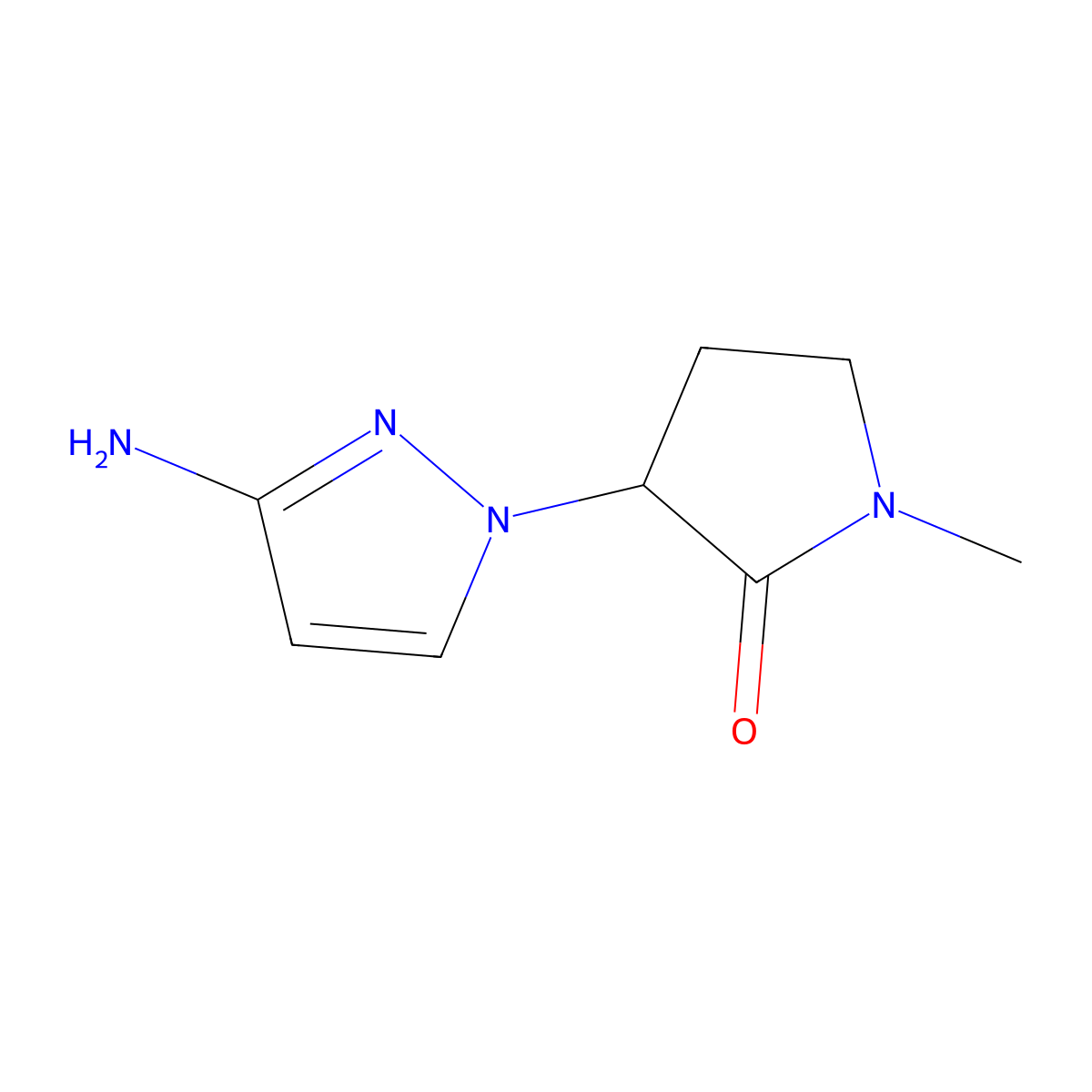 3-(3-amino-1H-pyrazol-1-yl)-1-methylpyrrolidin-2-one molecular structure, CAS 1343681-39-9