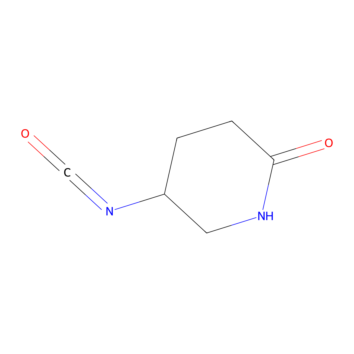 5-Isocyanatopiperidin-2-one molecular structure, CAS 1343681-91-3