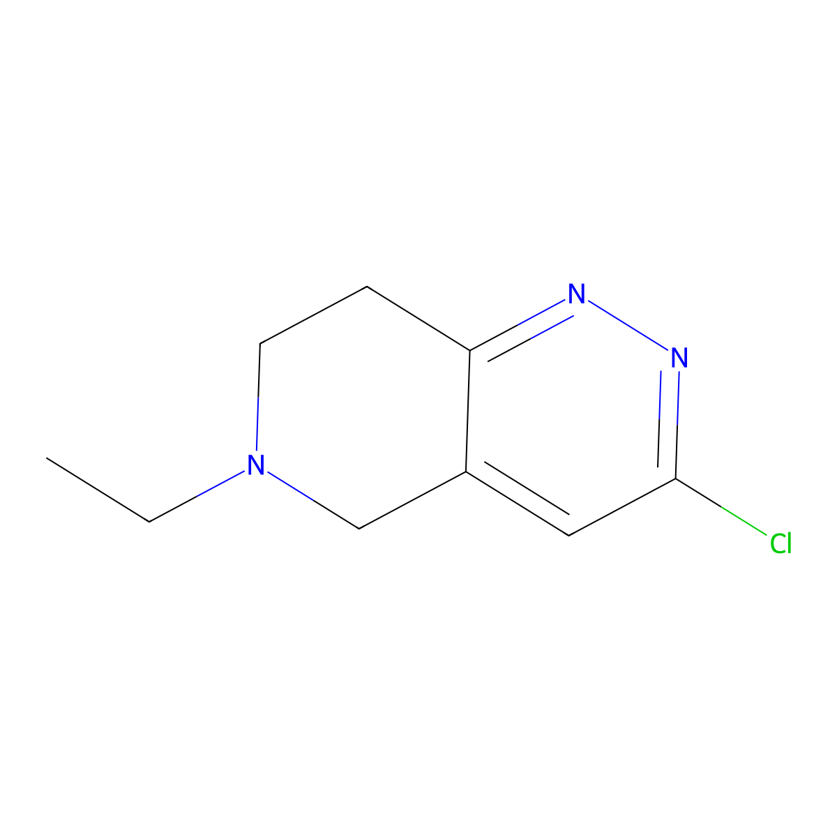 3-chloro-6-ethyl-5H,6H,7H,8H-pyrido[4,3-c]pyridazine molecular structure, CAS 1343682-02-9