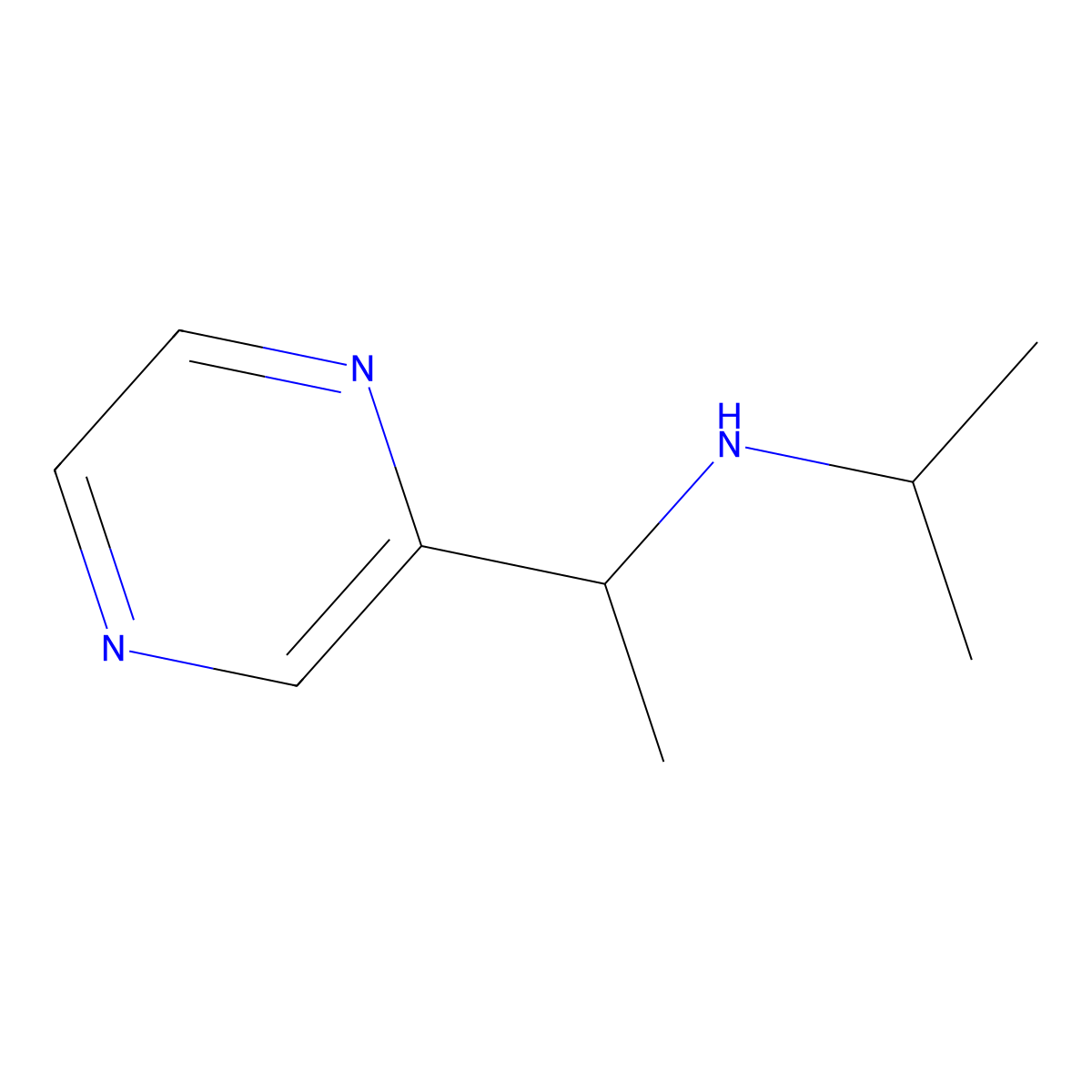 Isopropyl-(1-pyrazin-2-yl-ethyl)-amine molecular structure, CAS 1343686-09-8