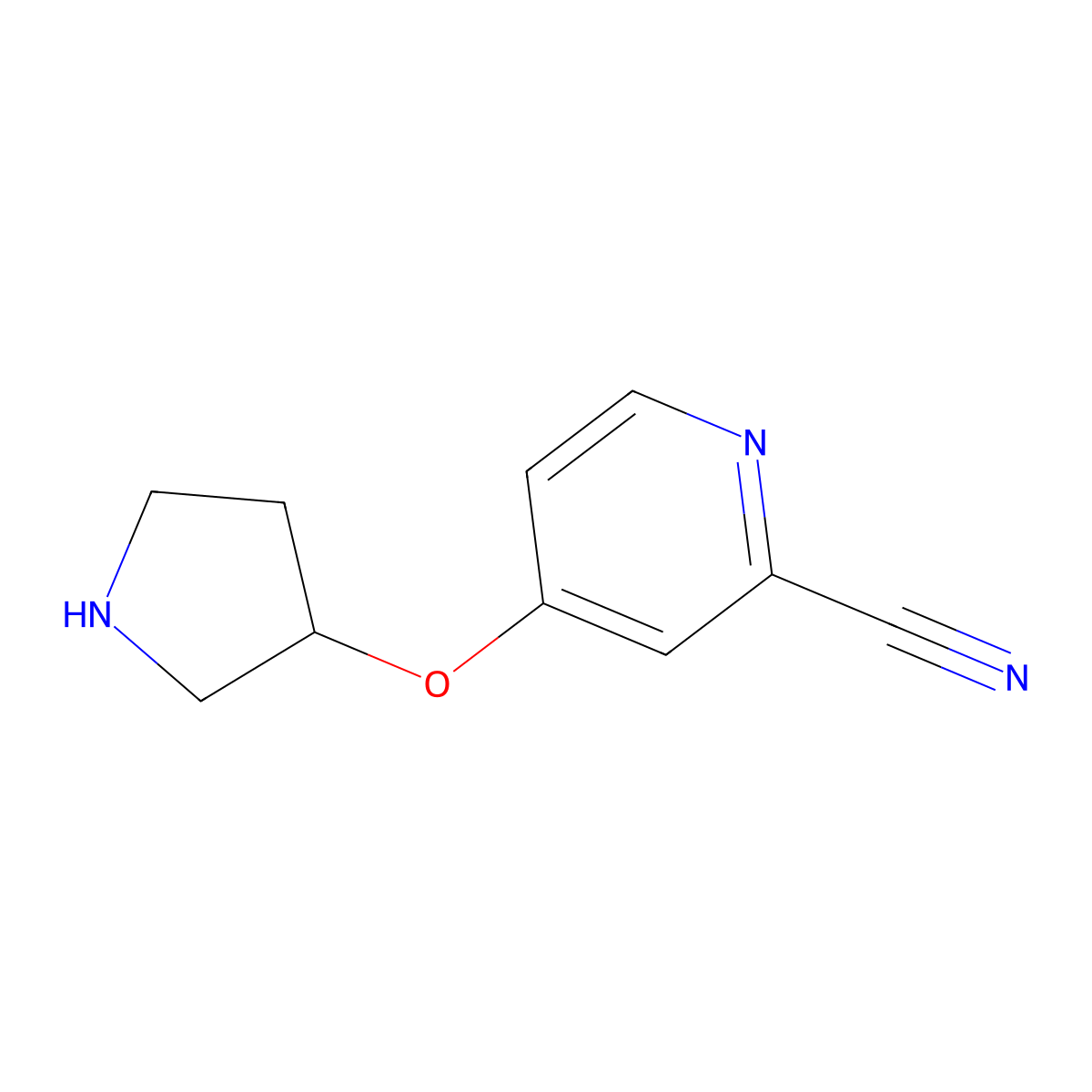 4-(Pyrrolidin-3-yloxy)picolinonitrile molecular structure, CAS 1343688-11-8