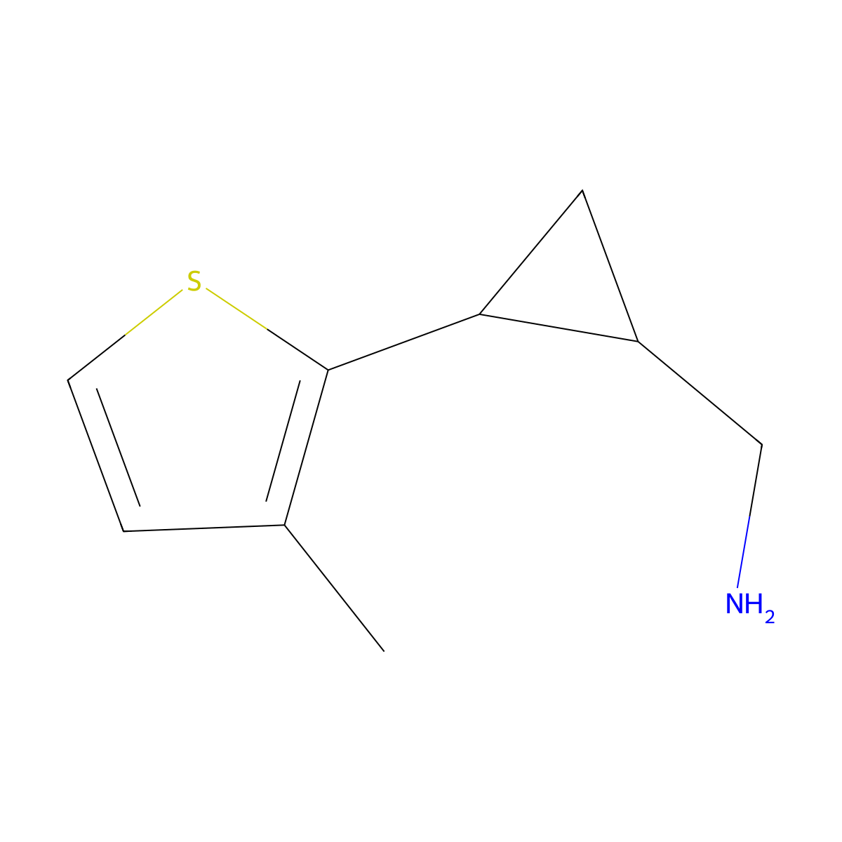 (2-(3-Methylthiophen-2-yl)cyclopropyl)methanamine molecular structure, CAS 1343688-57-2