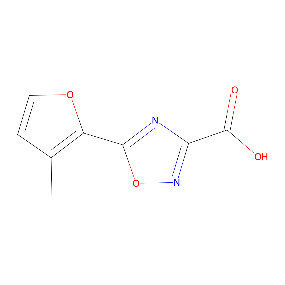 5-(3-Methylfuran-2-yl)-1,2,4-oxadiazole-3-carboxylic acid molecular structure, CAS 1343688-99-2