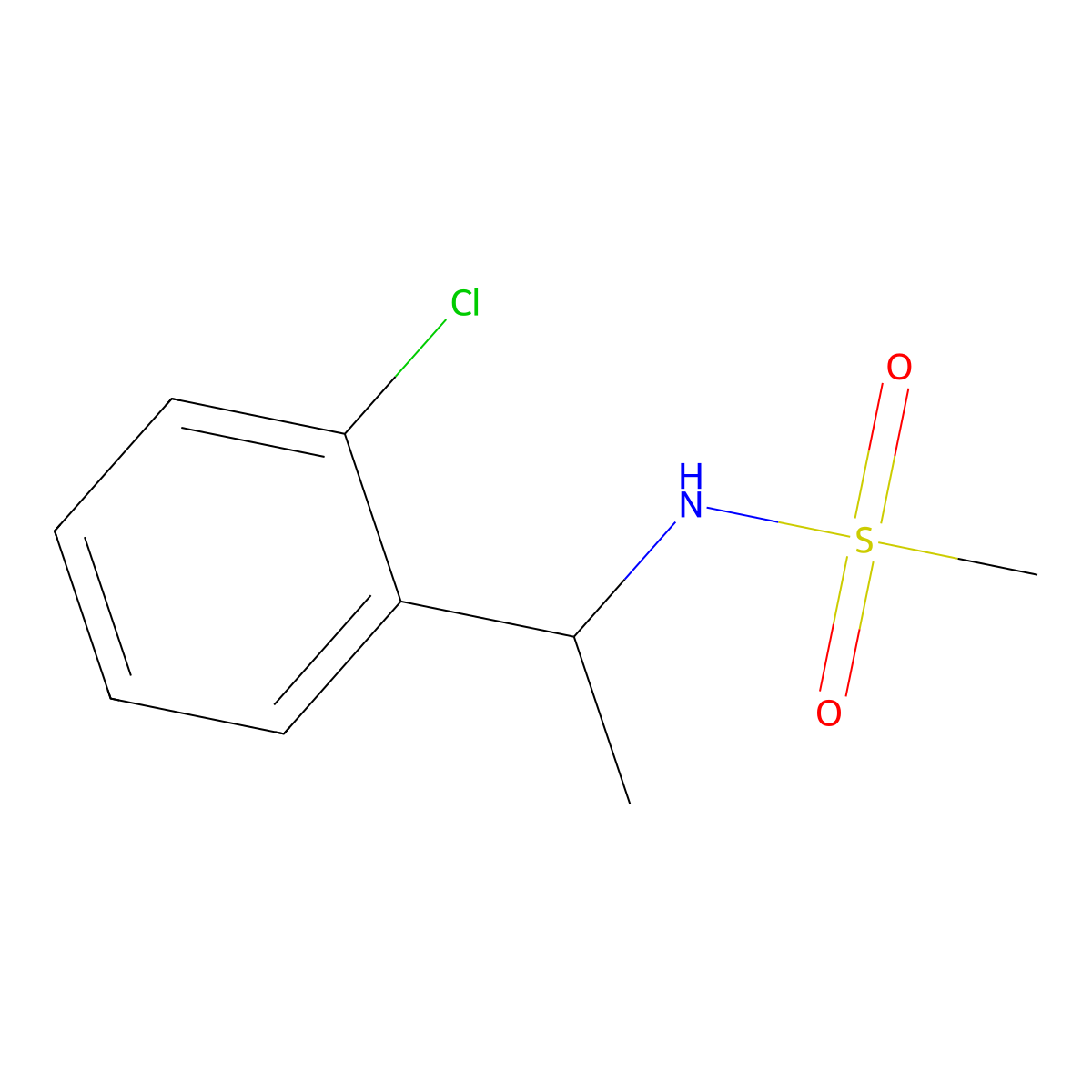 N-[1-(2-chlorophenyl)ethyl]methanesulfonamide molecular structure, CAS 1343693-30-0