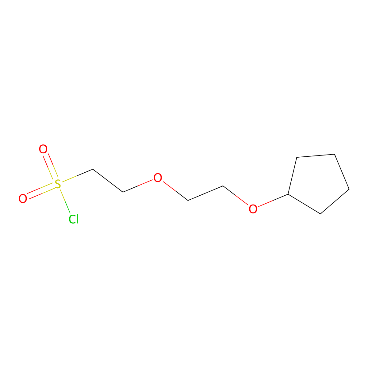 2-(2-(Cyclopentyloxy)ethoxy)ethane-1-sulfonyl chloride molecular structure, CAS 1343694-31-4