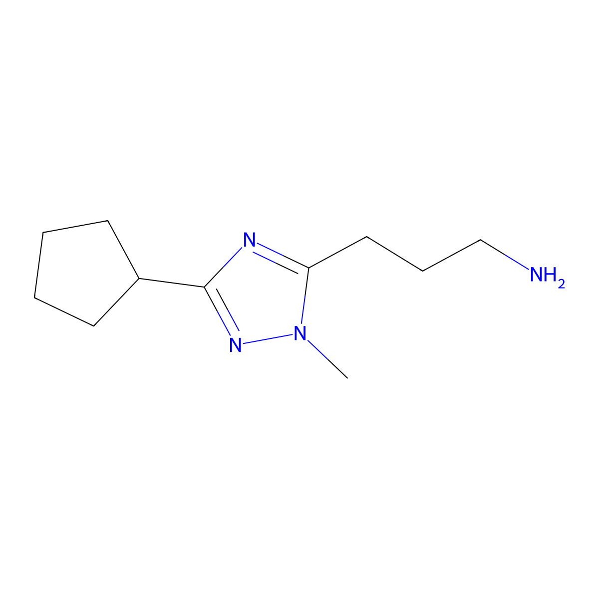 3-(3-Cyclopentyl-1-methyl-1h-1,2,4-triazol-5-yl)propan-1-amine molecular structure, CAS 1343694-32-5