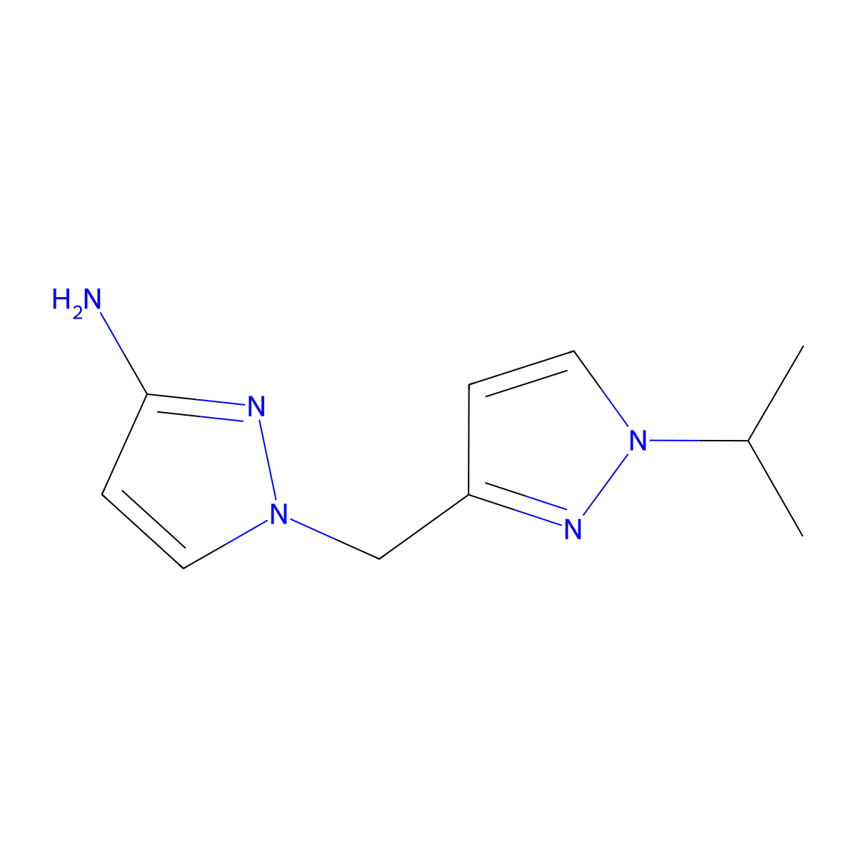 1-((1-Isopropyl-1h-pyrazol-3-yl)methyl)-1h-pyrazol-3-amine molecular structure, CAS 1343695-69-1