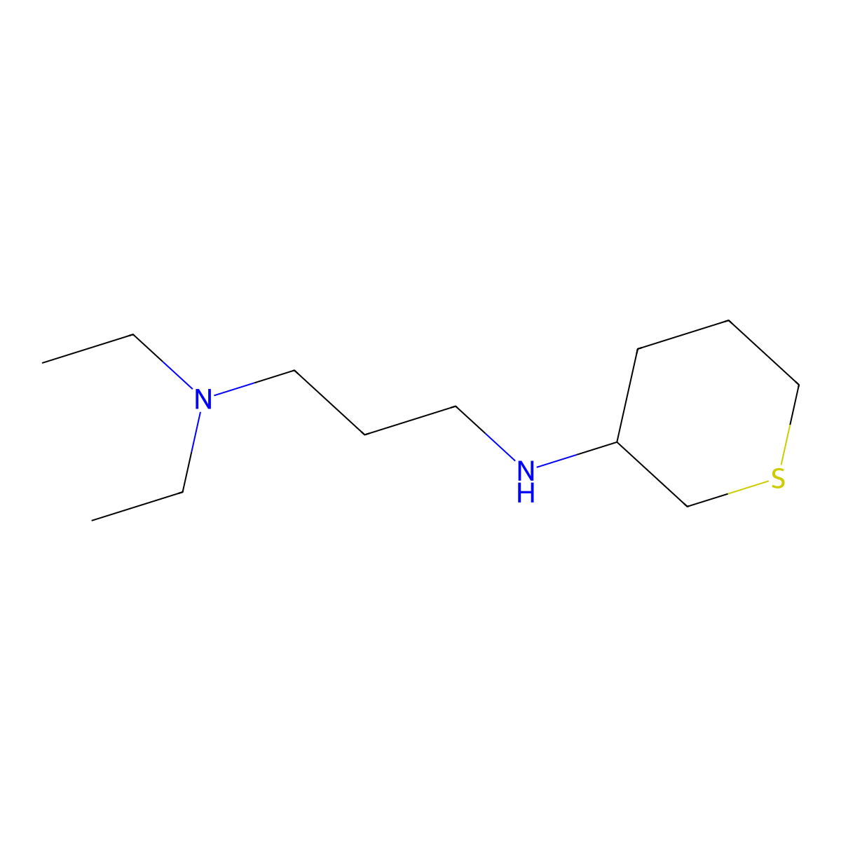 N-[3-(diethylamino)propyl]thian-3-amine molecular structure, CAS 1343696-16-1