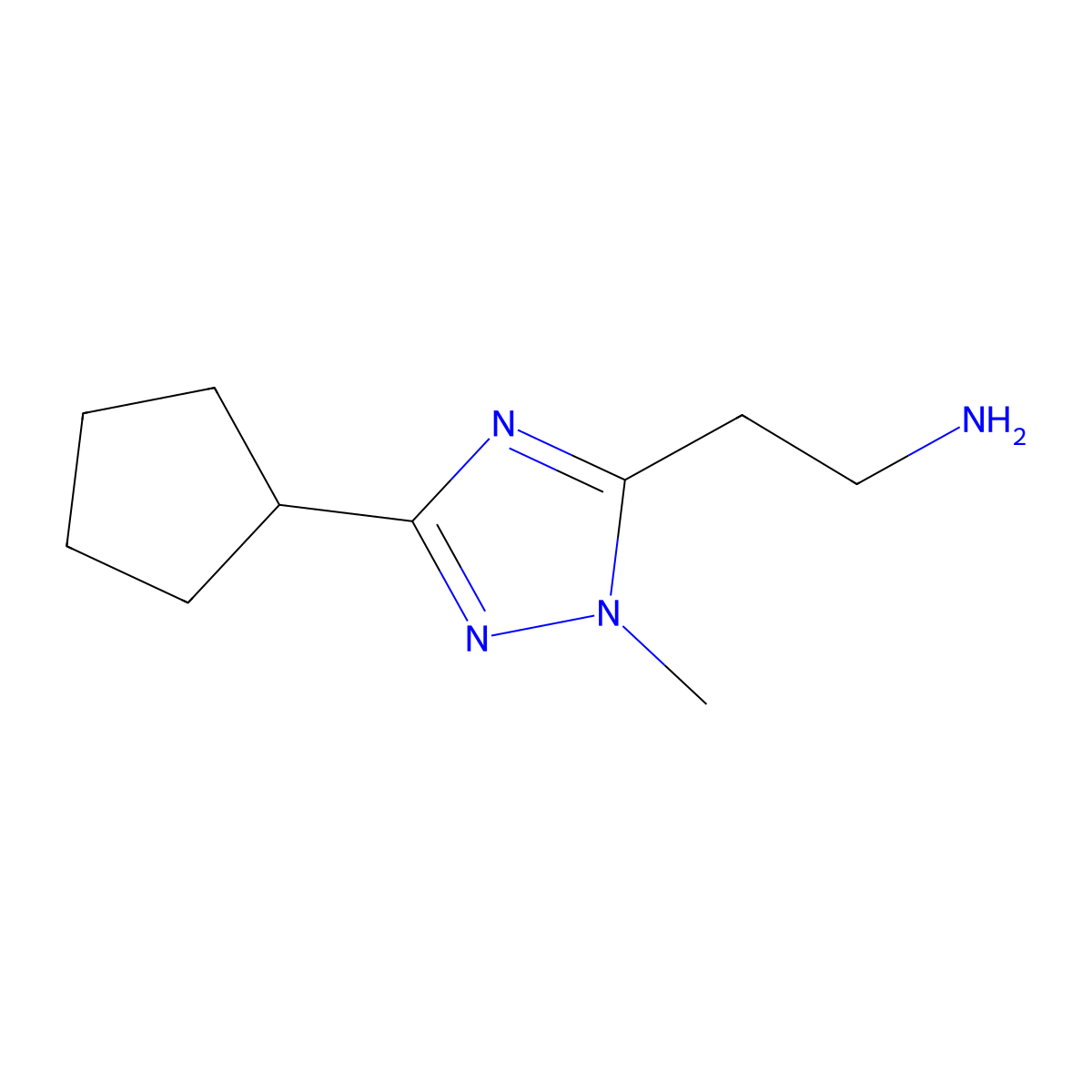 2-(3-Cyclopentyl-1-methyl-1h-1,2,4-triazol-5-yl)ethan-1-amine molecular structure, CAS 1343696-95-6