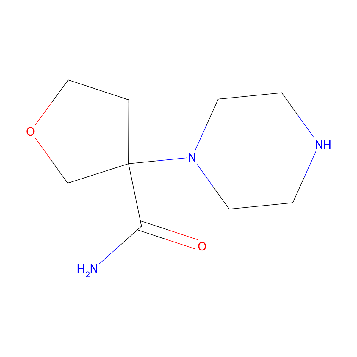 3-(Piperazin-1-yl)oxolane-3-carboxamide molecular structure, CAS 1343697-08-4