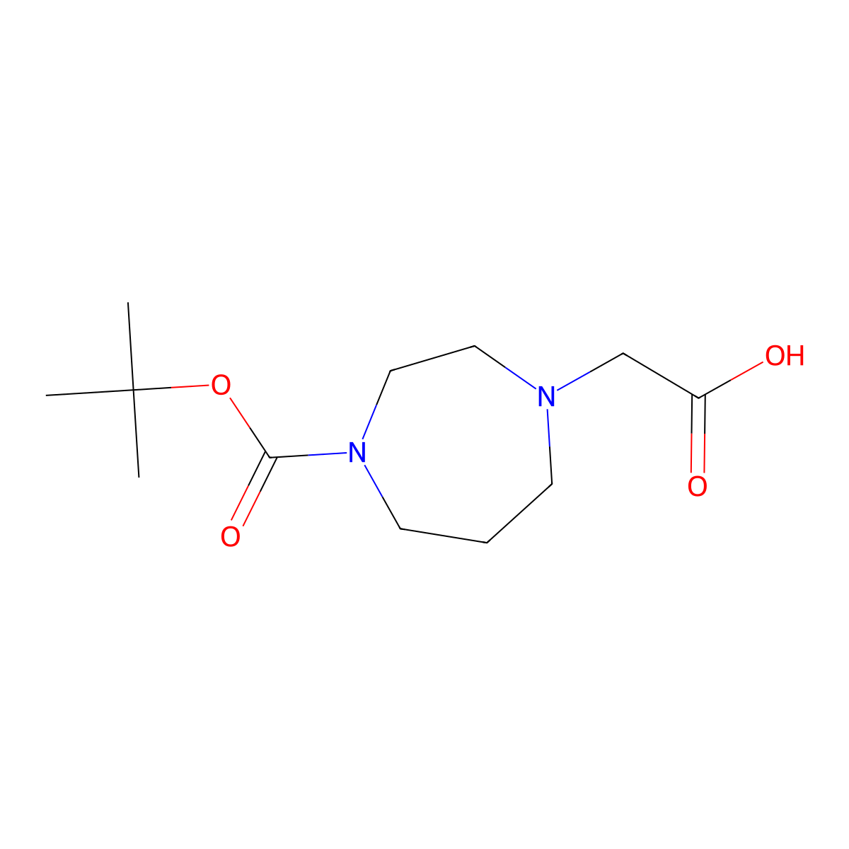 2-(4-((Tert-butoxy)carbonyl)-1,4-diazepan-1-yl)acetic acid molecular structure, CAS 1343697-77-7