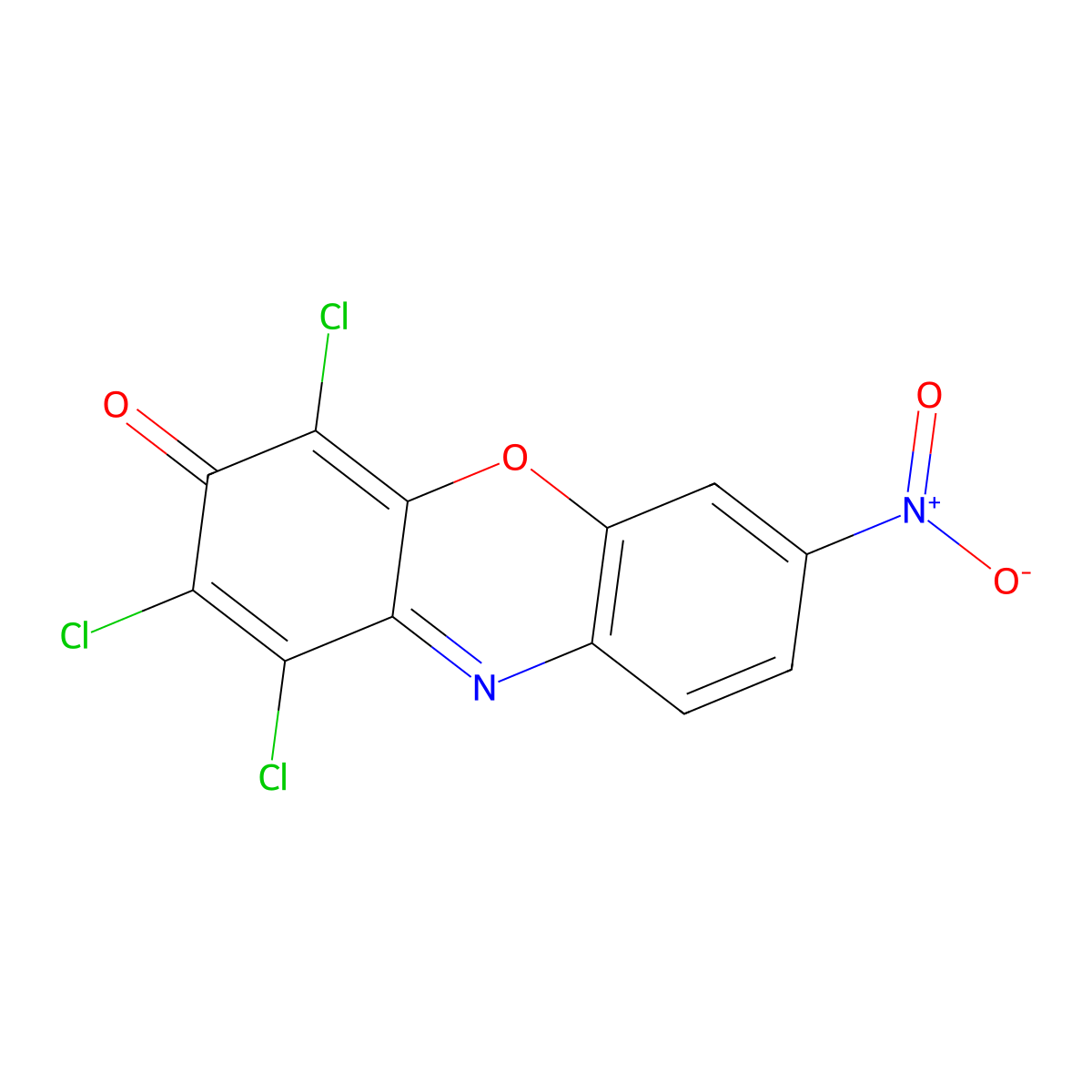 1,2,4-Trichloro-7-nitro-3H-phenoxazin-3-one molecular structure, CAS 13437-03-1