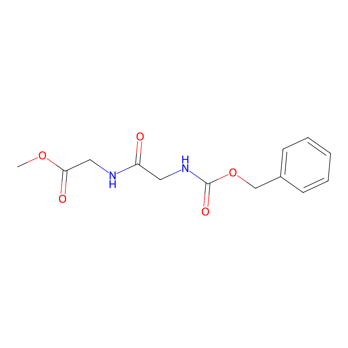 Methyl 2-(2-(((benzyloxy)carbonyl)amino)acetamido)acetate molecular structure, CAS 13437-63-3