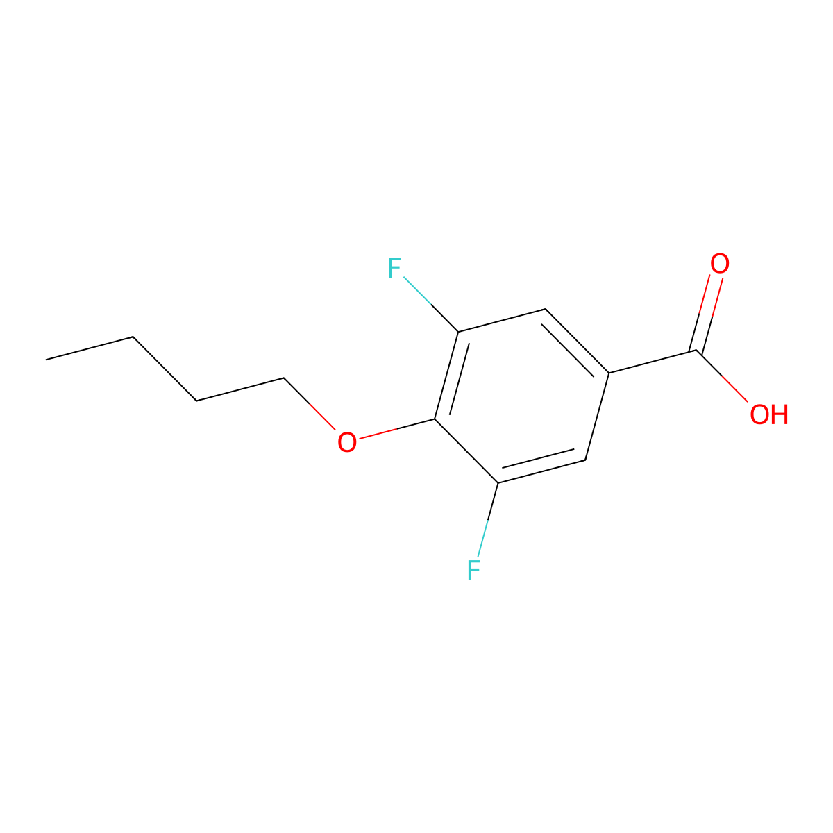 4-Butoxy-3,5-difluorobenzoic acid molecular structure, CAS 1343701-12-1