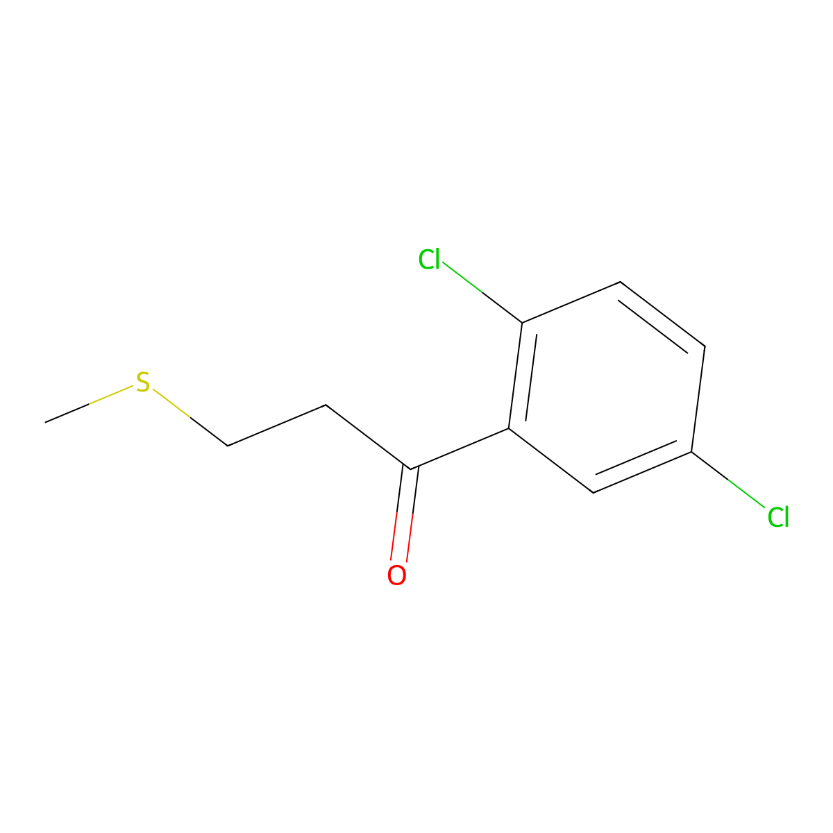 1-(2,5-Dichlorophenyl)-3-methylsulfanylpropan-1-one molecular structure, CAS 1343704-88-0