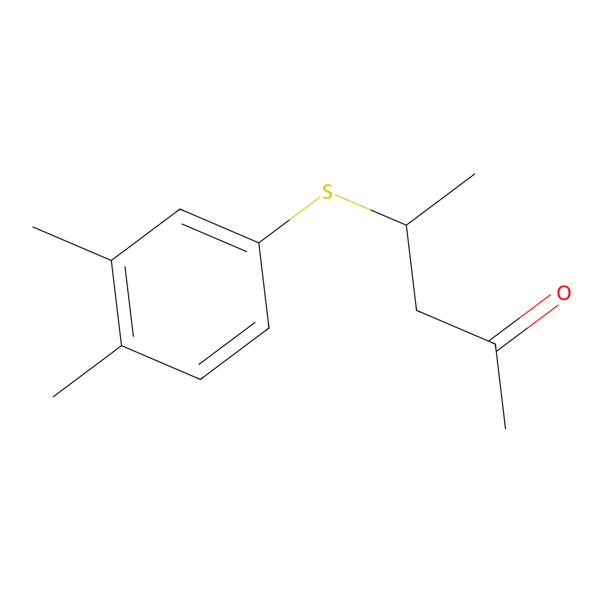 4-((3,4-Dimethylphenyl)thio)pentan-2-one molecular structure, CAS 1343707-25-4