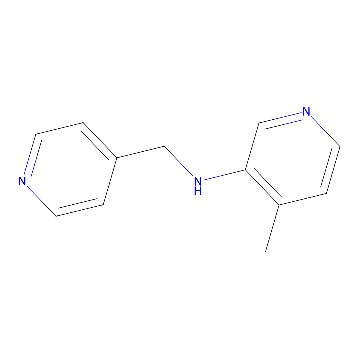 4-methyl-N-(pyridin-4-ylmethyl)pyridin-3-amine molecular structure, CAS 1343707-27-6