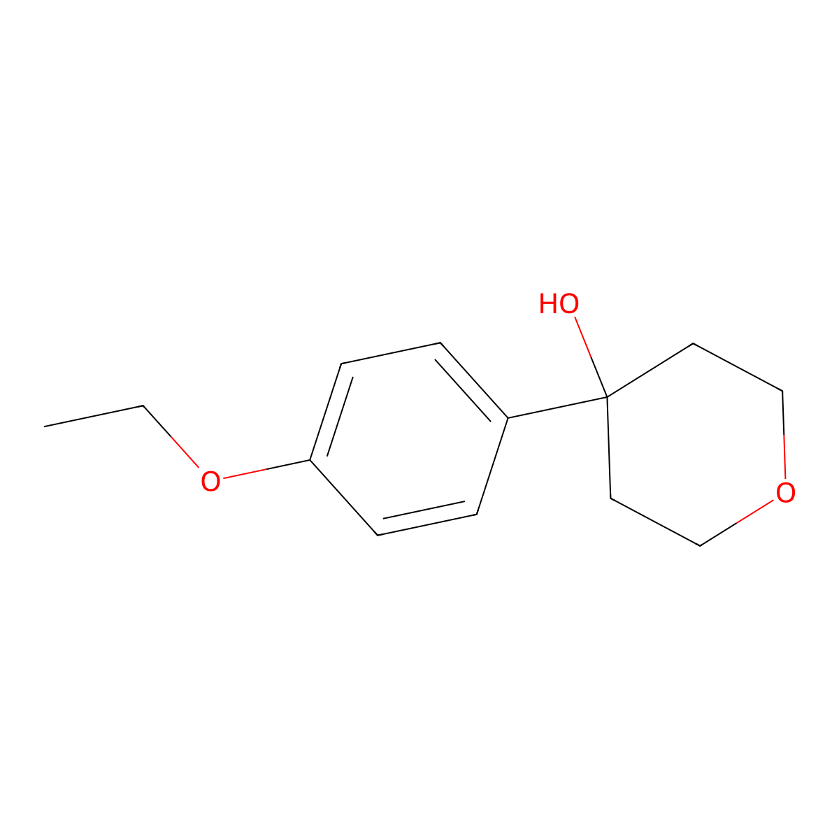 4-(4-Ethoxyphenyl)oxan-4-ol molecular structure, CAS 1343707-67-4