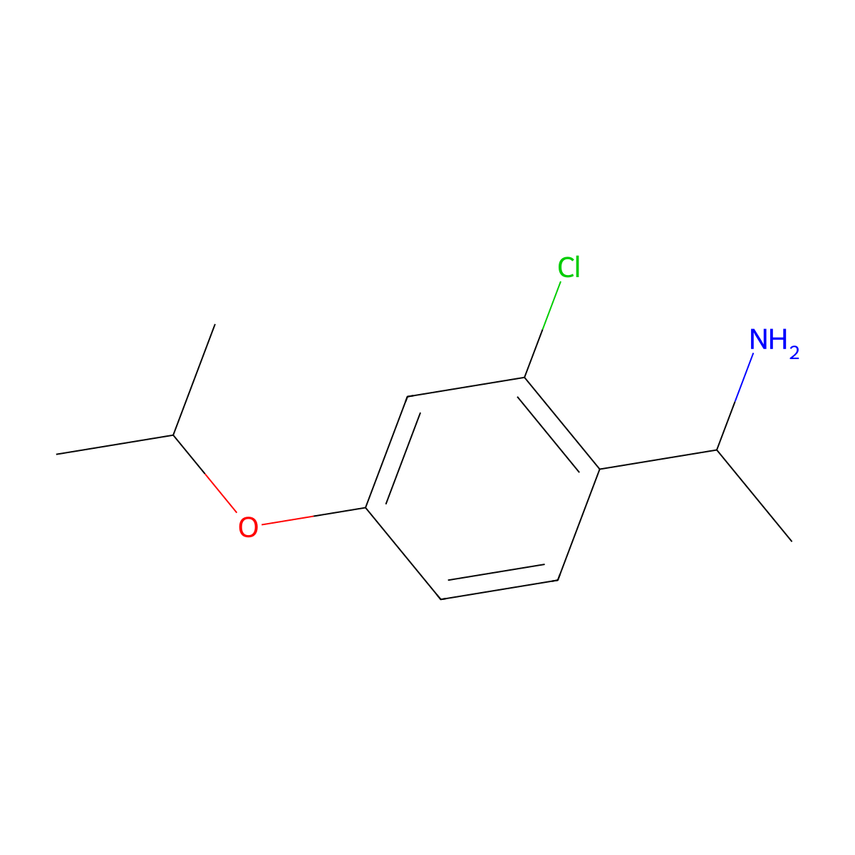 1-[2-Chloro-4-(propan-2-yloxy)phenyl]ethan-1-amine molecular structure, CAS 1343709-15-8