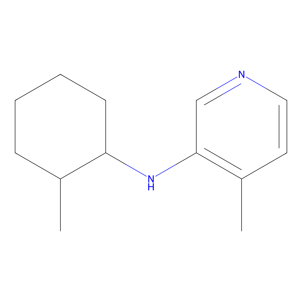 4-methyl-N-(2-methylcyclohexyl)pyridin-3-amine molecular structure, CAS 1343709-45-4