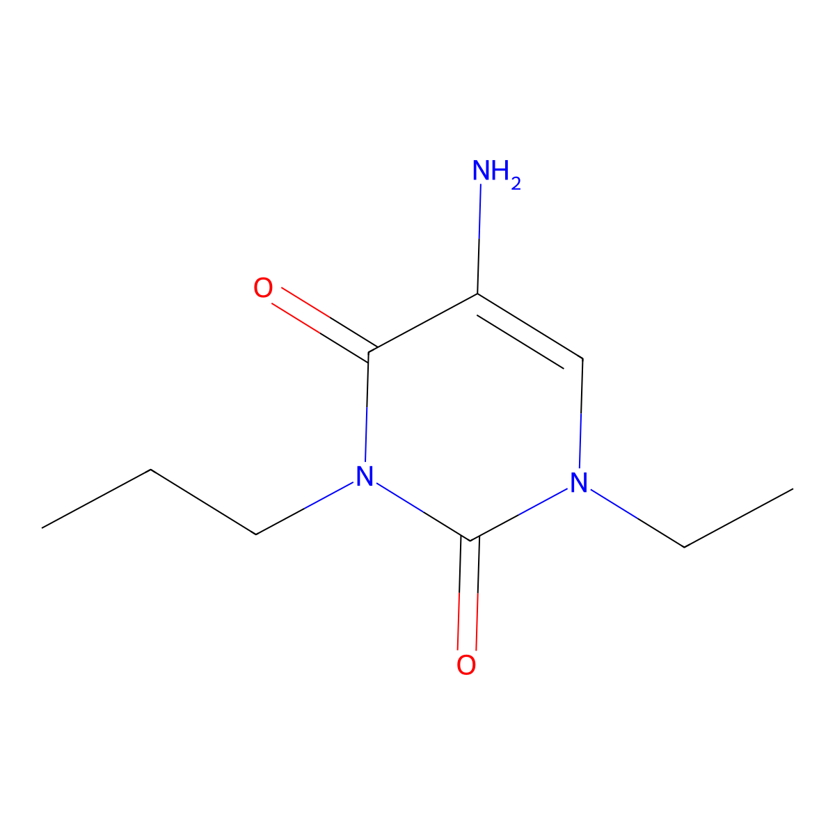 5-Amino-1-ethyl-3-propyl-1,2,3,4-tetrahydropyrimidine-2,4-dione molecular structure, CAS 1343709-76-1