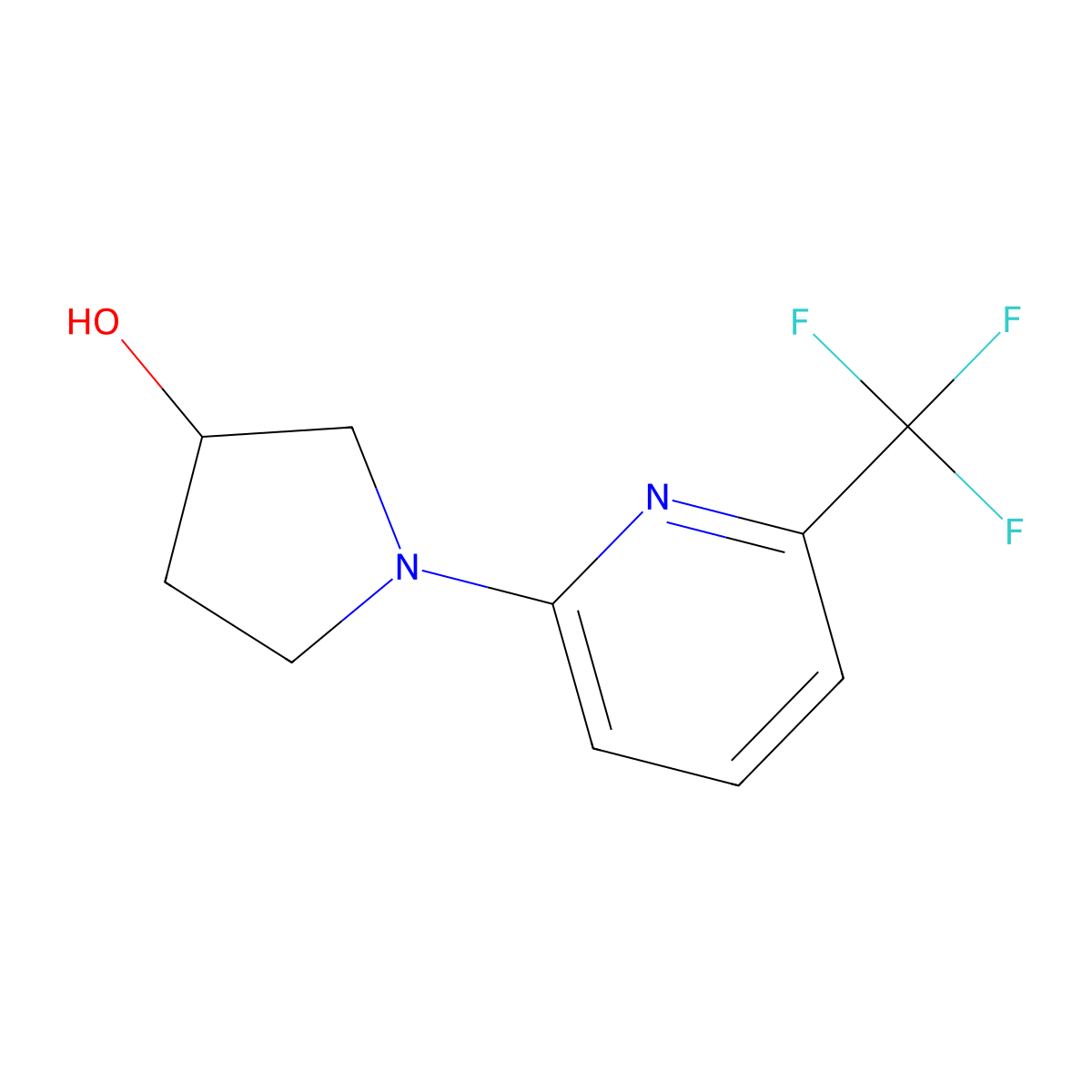 1-[6-(Trifluoromethyl)pyridin-2-yl]pyrrolidin-3-ol molecular structure, CAS 1343710-49-5