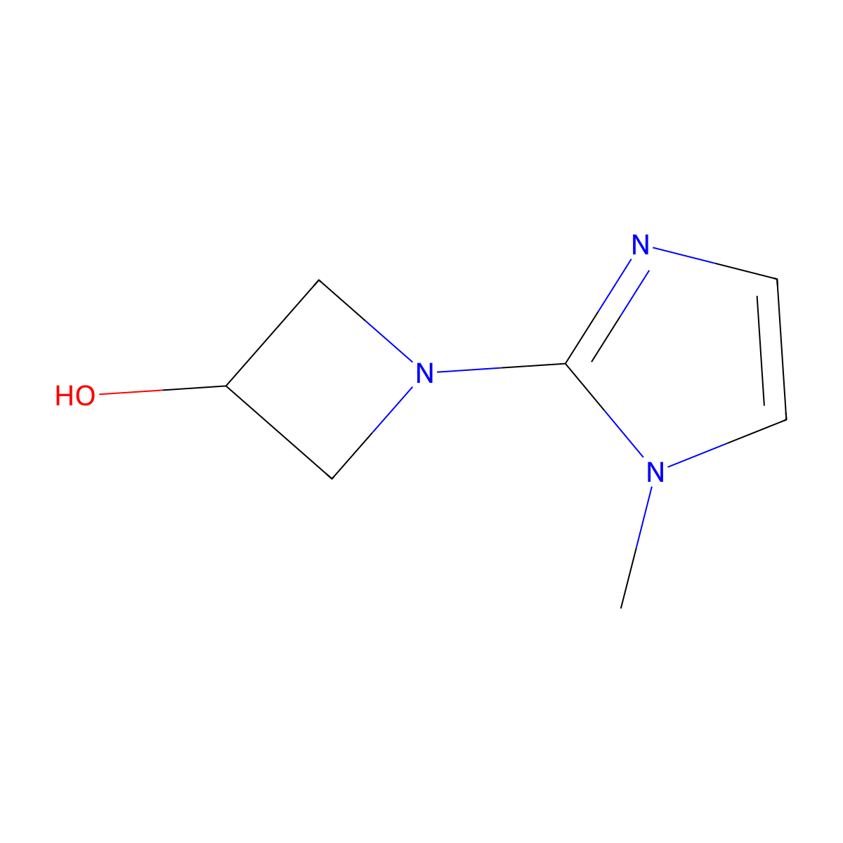 1-(1-Methyl-1H-imidazol-2-yl)azetidin-3-ol molecular structure, CAS 1343710-95-1