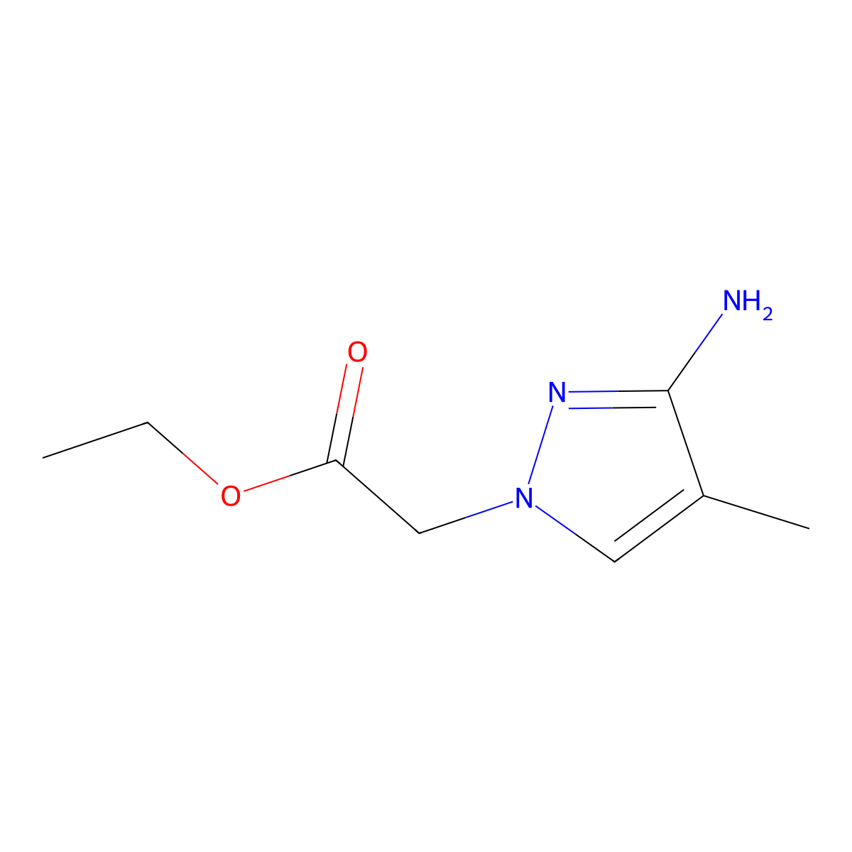 Ethyl 2-(3-amino-4-methyl-1h-pyrazol-1-yl)acetate molecular structure, CAS 1343711-15-8