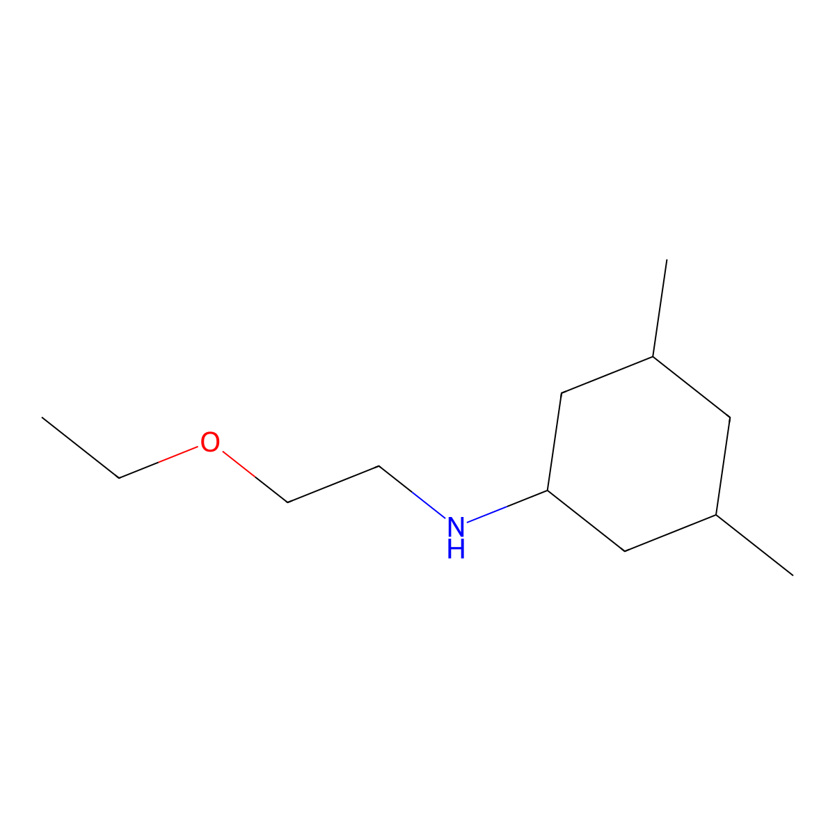 N-(2-ethoxyethyl)-3,5-dimethylcyclohexan-1-amine molecular structure, CAS 1343717-18-9