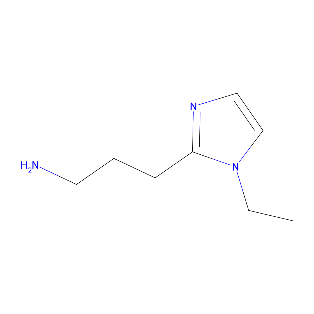 3-(1-ethyl-1H-imidazol-2-yl)propan-1-amine molecular structure, CAS 1343718-36-4