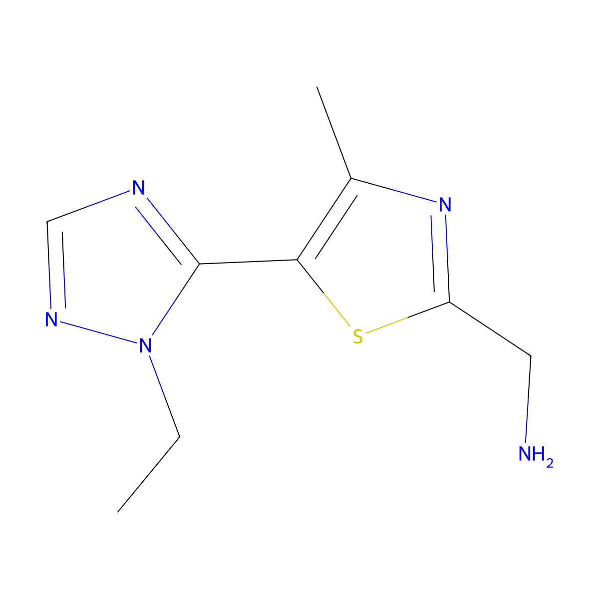 (5-(1-Ethyl-1h-1,2,4-triazol-5-yl)-4-methylthiazol-2-yl)methanamine molecular structure, CAS 1343719-51-6