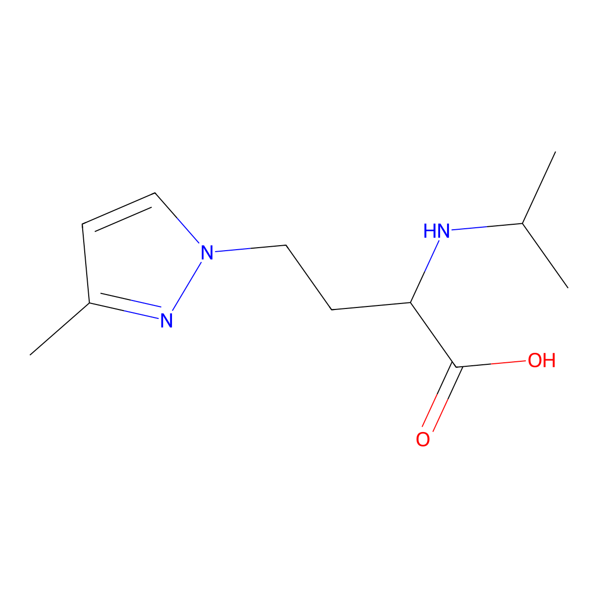 2-(Isopropylamino)-4-(3-methyl-1h-pyrazol-1-yl)butanoic acid molecular structure, CAS 1343722-25-7
