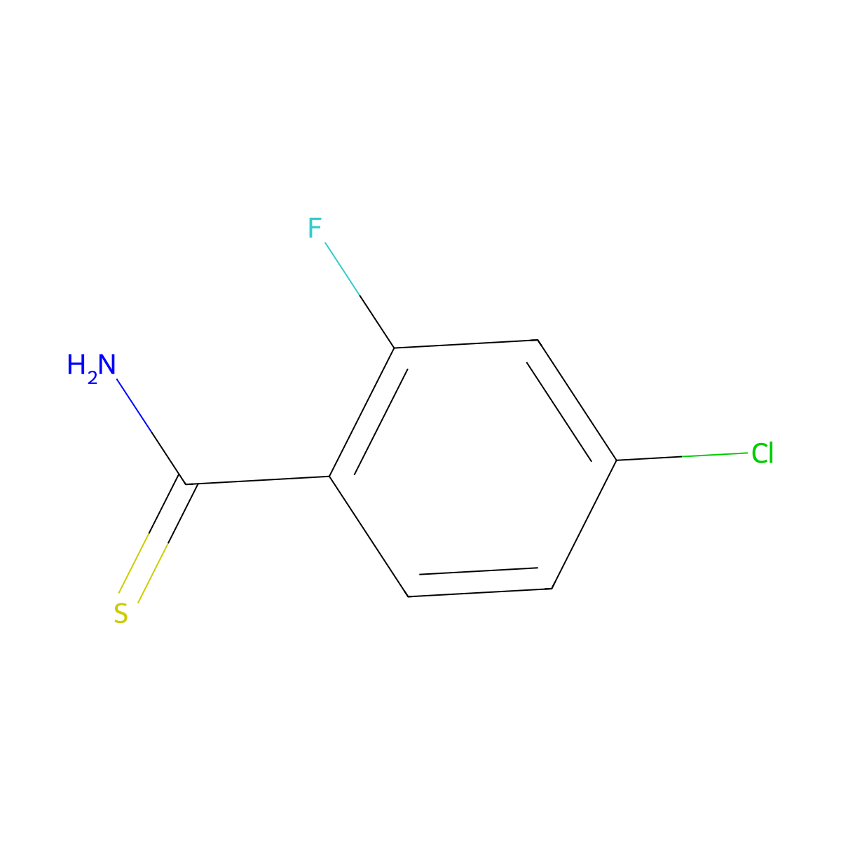 4-Chloro-2-fluorobenzothioamide molecular structure, CAS 1343722-88-2