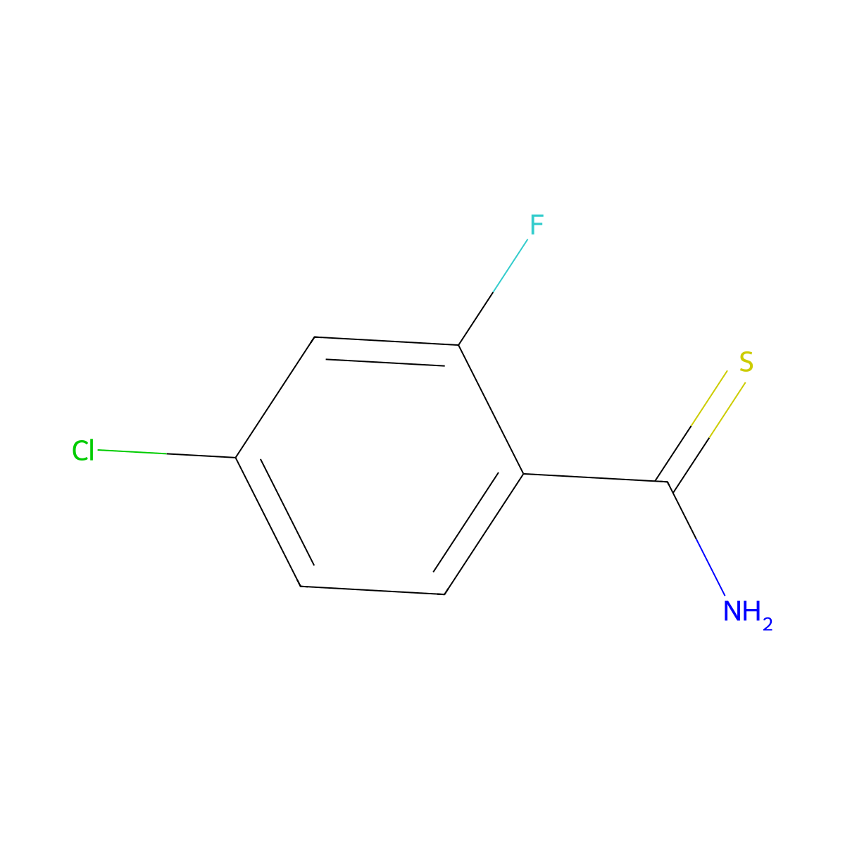 4-Chloro-2-fluorobenzothioamide molecular structure, CAS 1343722-88-2