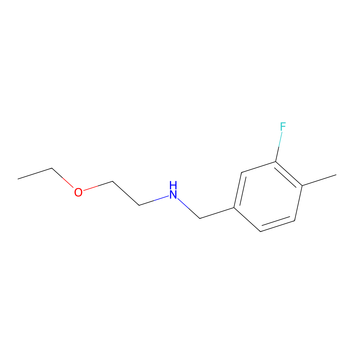 (2-Ethoxyethyl)[(3-fluoro-4-methylphenyl)methyl]amine molecular structure, CAS 1343723-03-4