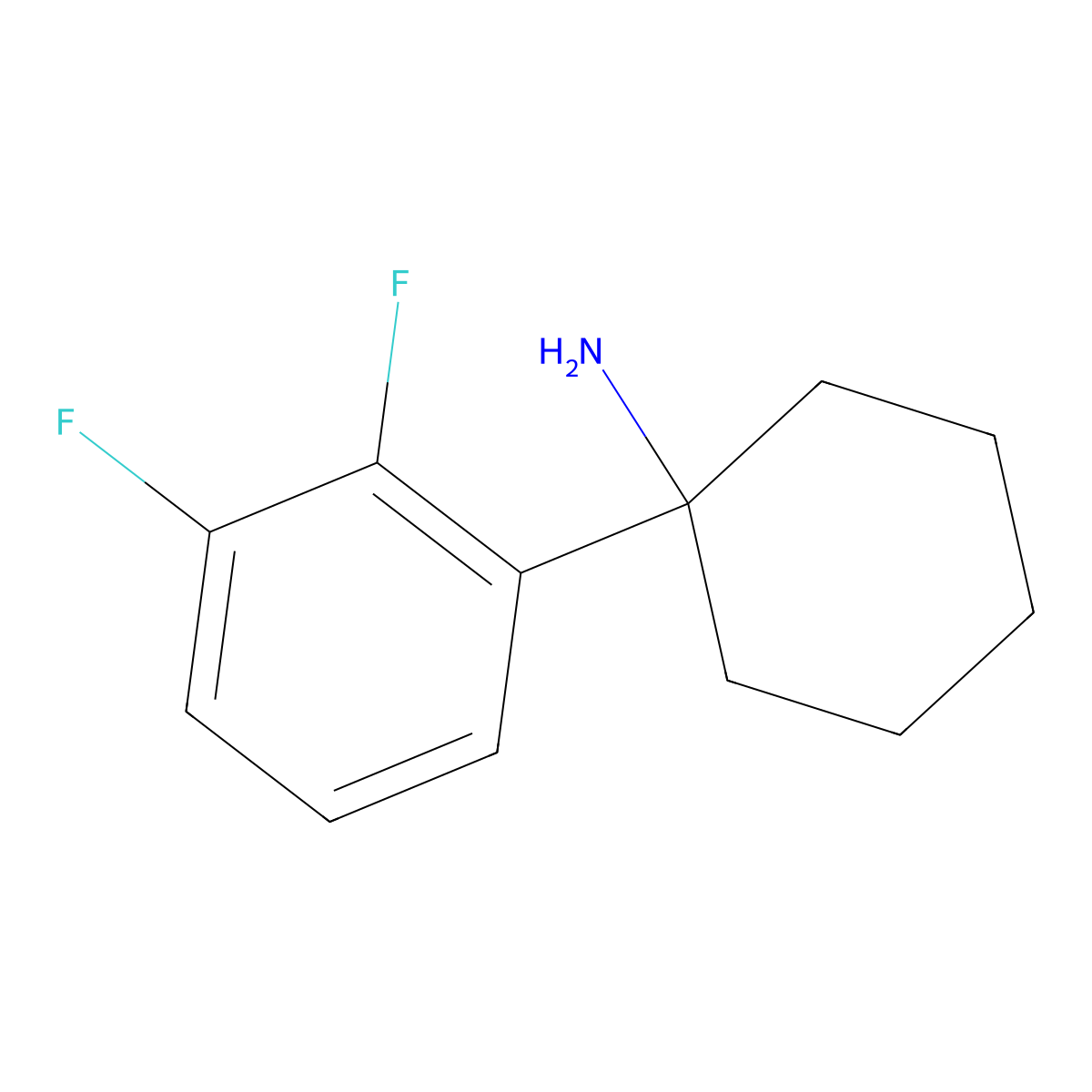 1-(2,3-Difluorophenyl)cyclohexan-1-amine molecular structure, CAS 1343723-20-5