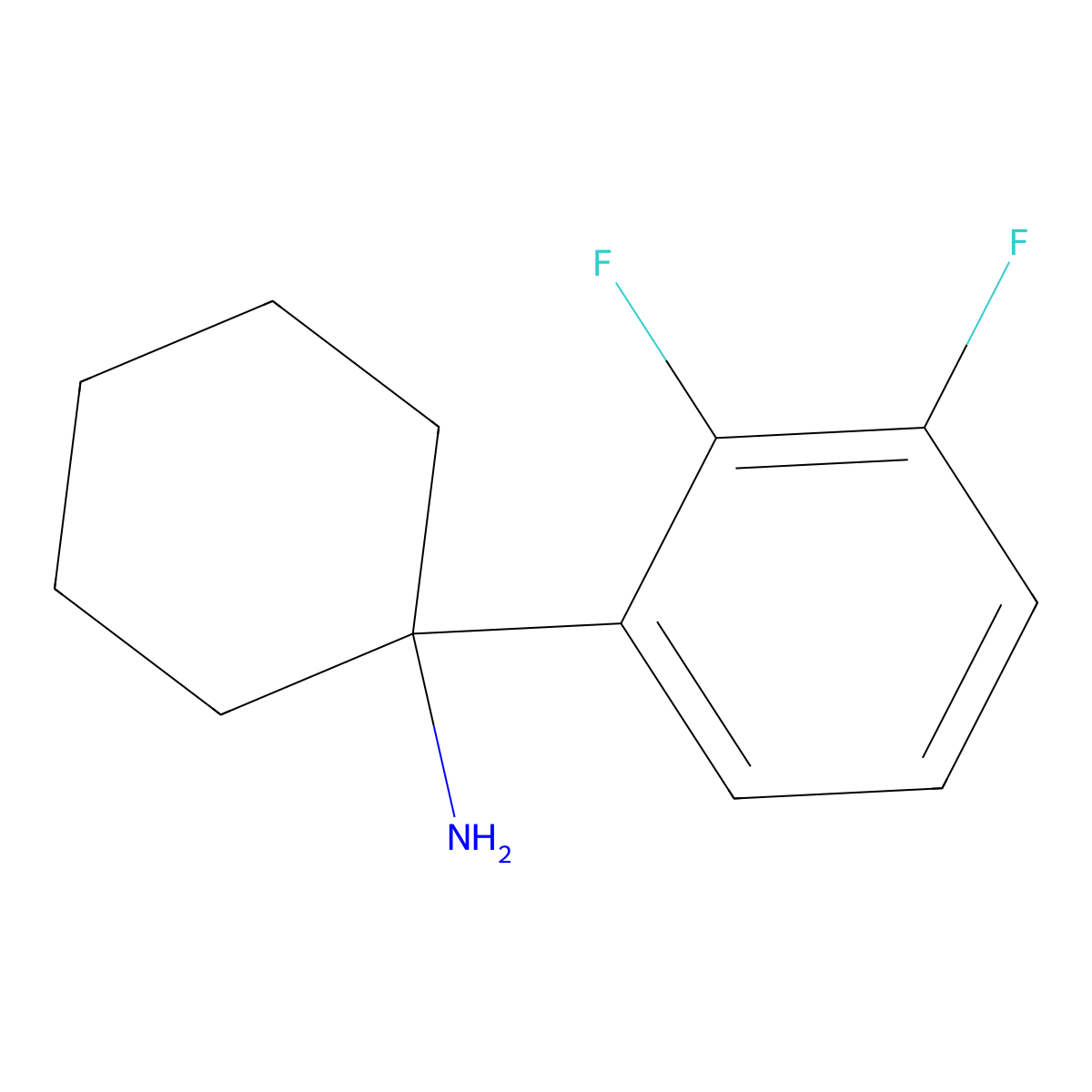1-(2,3-Difluorophenyl)cyclohexan-1-amine molecular structure, CAS 1343723-20-5